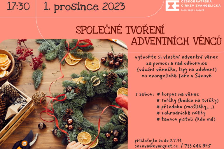 SPOLEČNÉ PLETENÍ ADVENTNÍCH VĚNCŮ 1.12.