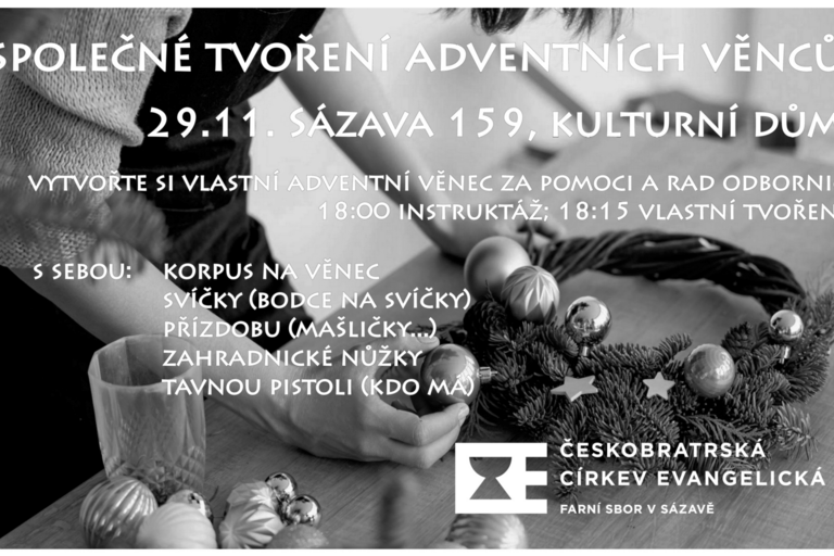 Společné tvoření adventních věnců 29.11. 18:00 Sázava