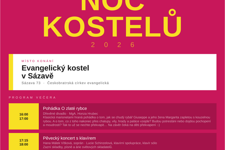 Noc kostelů 29.5.2026